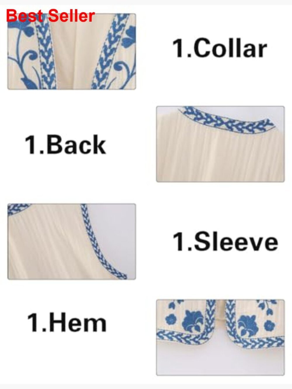 Vintage Floral Embroidery Vest Cotton Linen Sleeveless Open Front Waistcoat - Picture 5 of 6